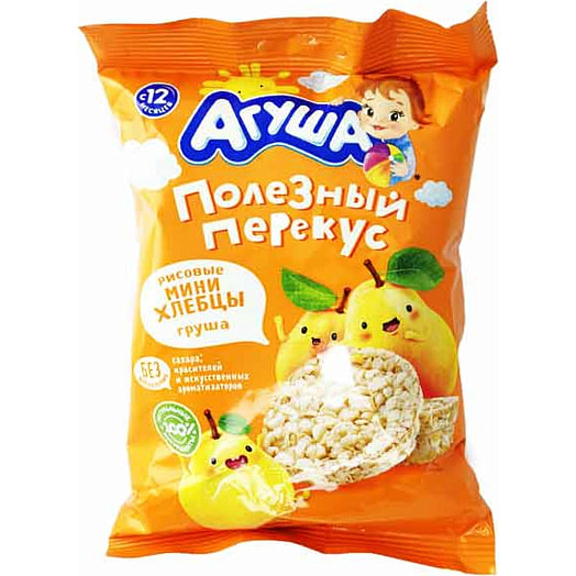 Хлебцы Агуша Полезный перекус 30г со вкусом груши, с 12 мес. Россия