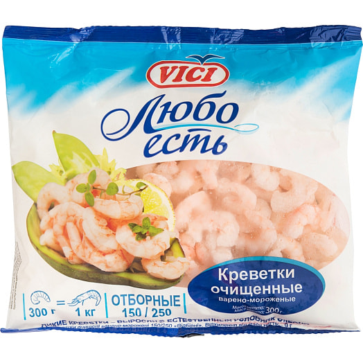 Креветки очищенные Отборные в/м 150/250 300г Литва