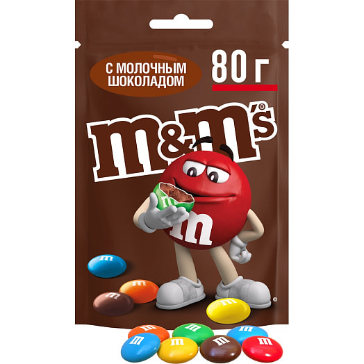 Драже M&Ms с молочным шоколадом 80г Марс Россия MMs