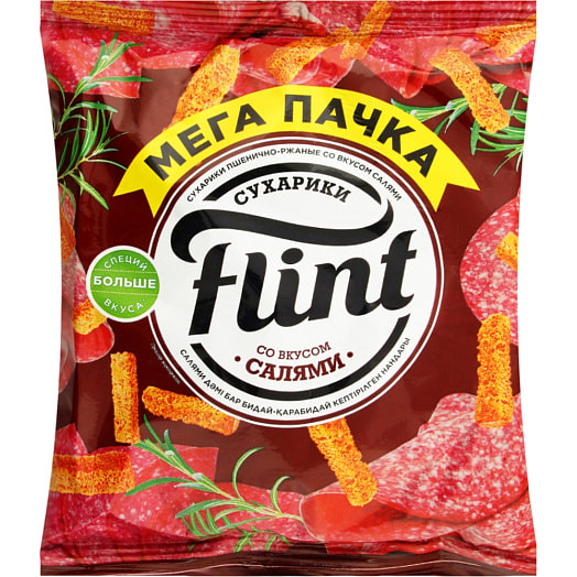 Сухарики пшенично-ржаные Flint Салями 100г Суперфуд ТОО Казахстан Flint