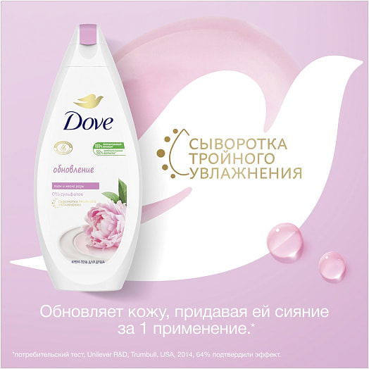 Крем гель-душ Dove 250мл cливочная ваниль и пион Россия