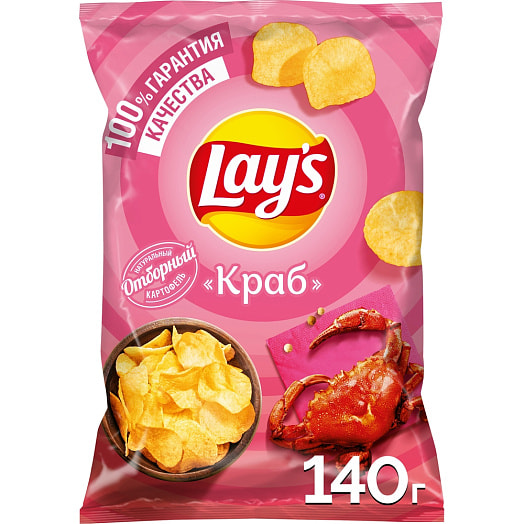 Чипсы Lays 140г со вкусом краба ООО ПепсиКо Холдингс Россия Lays