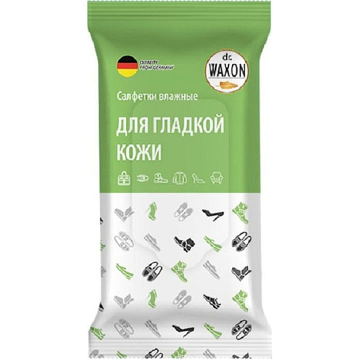 Салфетки влажные Dr.Waxon для изделий из натур, искусственной кожи 15шт Россия