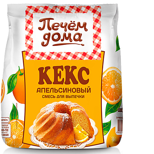 Смесь для выпечки Кекс Апельсиновый 300г флоу-пак АО Русский продукт Россия Печем дома