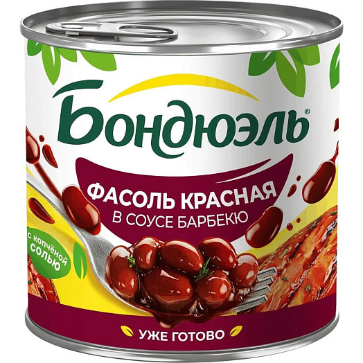 Фасоль красная в томатном соусе Барбекю 400г ж/б ООО Бондюэль-Кубань Россия Бондюэль