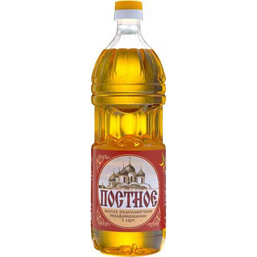 Масло подсолнечное Постное 1 сорт 850мл пэт-бут нерафинированное Беларусь