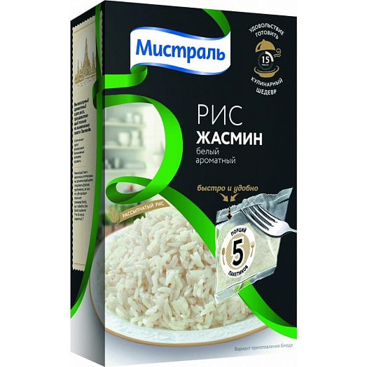 Рис Мистраль Жасмин (5х80гр) 400г варочные пакеты Россия