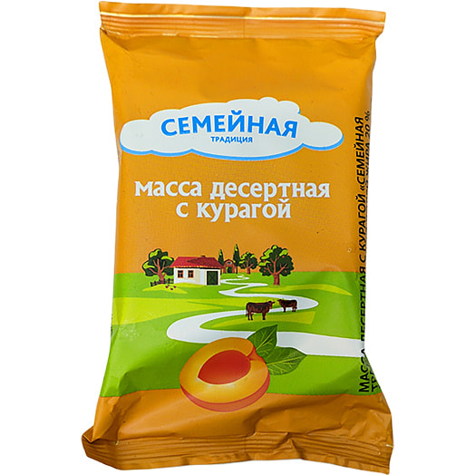 Масса десертная 20% 180г флоу-пак с курагой Молочные горки ОАО Беларусь Молочные горки