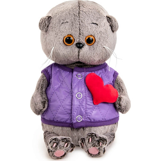 Мягкая игрушка Басик Baby в дутом жилете с сердечком 20см арт.9919345 Россия