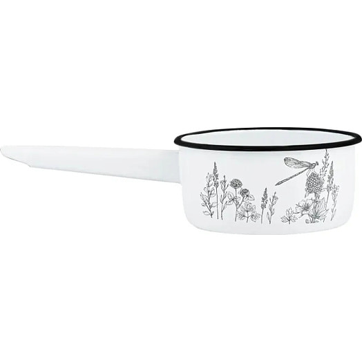 Ковш эмал 1,0л цил без/кр Flora-2 (Appetite) арт.1с22с Россия