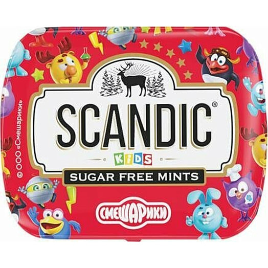 Конфеты Scandic Малина без сахара 14г ж/б TД Энергон Рус Россия
