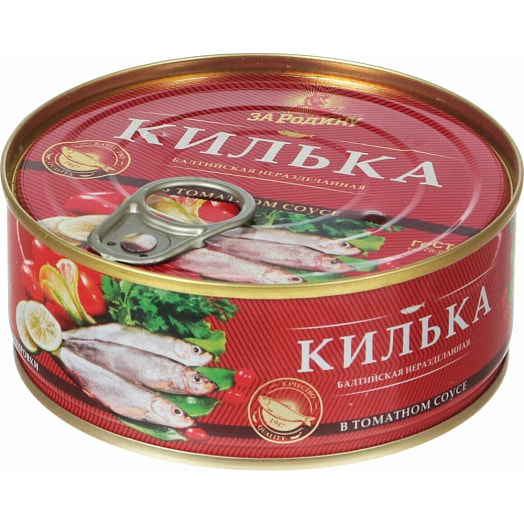 Килька балтийская неразделанная в томатном соусе 240г ж/б с ключом Россия
