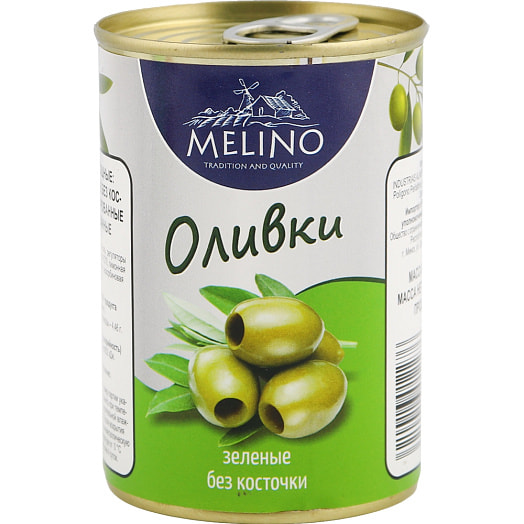 Оливки Melino 280г ж/б зеленые без косточек Испания