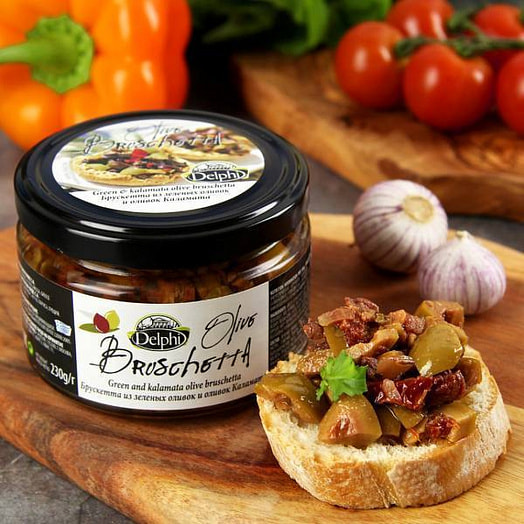 Брускетта из зеленых оливок и оливок Каламата 230г ст/б Intercomm Foods  S.A. Греция