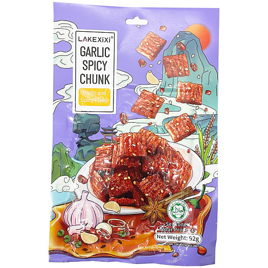 Соевое мясо Lakexixi Острый кусочек Чесночный, пряный 92г Китай