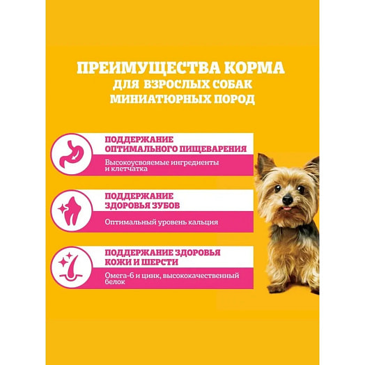 Корм сухой Pedigree с говядиной для взрослых собак мелких пород 500г ООО Марс Россия Pedigree