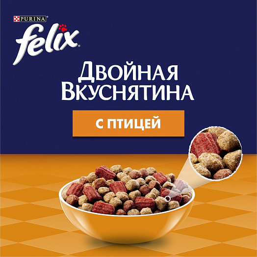 Сухой корм Двойная Вкуснятина 600г птица ООО Нестле Россия Россия