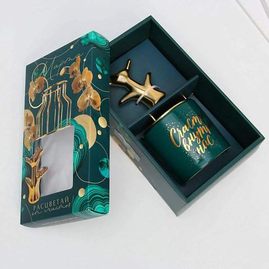 Интерьерный набор (ваза, фигурка Расцветай) арт.5361459 Китай