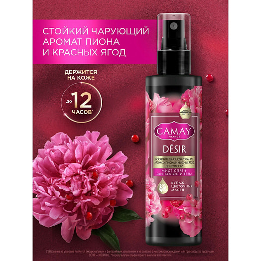 Мист-спрей для волос и тела Camay Восхитительное очарование Unilever Россия CAMAY