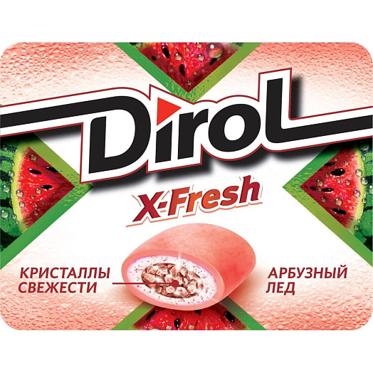 Жевательная резинка без сахара Dirol XFRESH 16г Арбузный лед ООО Монделис Русь Россия Dirol