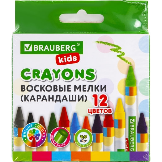 Восковые мелки Brauberg Kids 12 цветов арт.271696 Китай