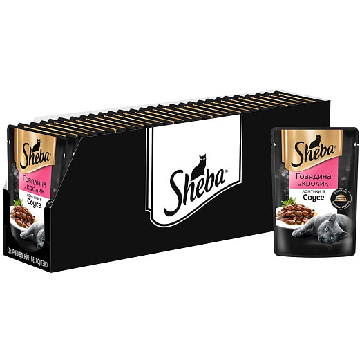 Корм SHEBA 75г пауч с говядиной и кроликом Марс Россия SHEBA