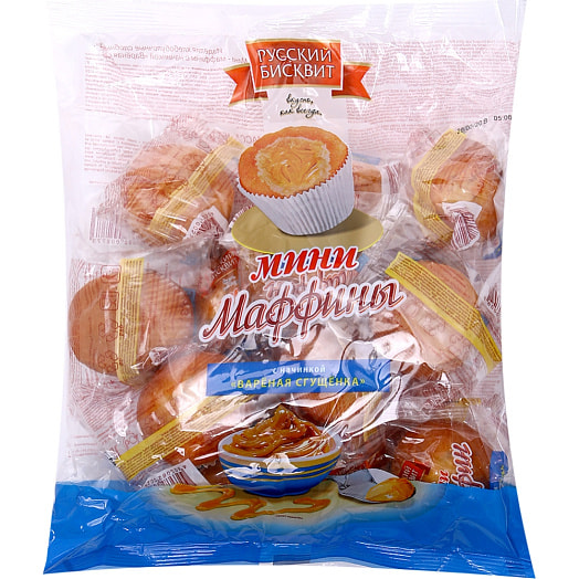 Мини-маффины с начинкой Вареная сгущенка 465г Россия