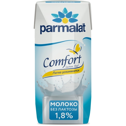 Молоко UHT Parmalat Comfort Безлактозное 1.8% 200г тетра-пак АО  Ефремовский МСК Россия Parmalat