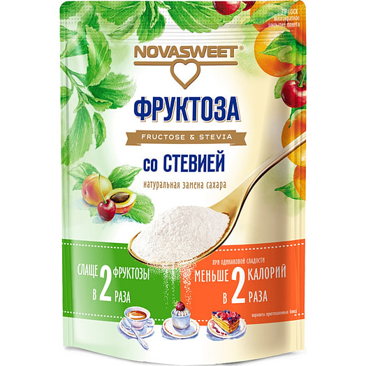 Фруктоза со стевией 250г дой-пак ООО НоваПродукт АГ Россия Новасвит