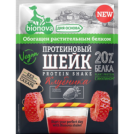 Протеиновый шейк 25г пакет с клубникой ООО НоваПродукт АГ Россия