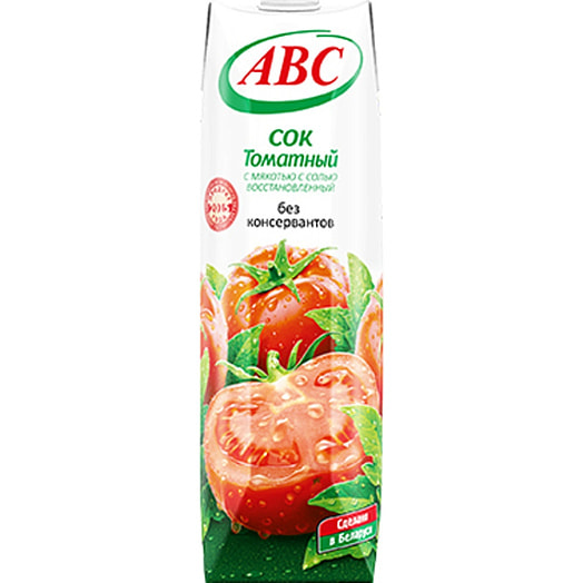 Сок АВС 1л томатный с мякотью и солью Беларусь
