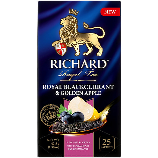 Чай Richard Royal Blackcurrant Gold 43г черный с кусочками смородины и яблока Компания Май Россия Компания Май
