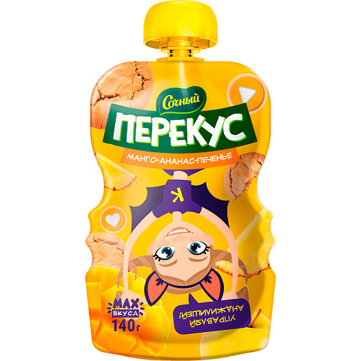 Пюре Сочный Перекус Яблоко, манго, ананас, печенье 140г СООО Оазис Груп Беларусь Сочный