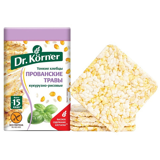 Хлебцы Хлебцы Dr.Korner 100г кукурузно-рисовые с прованскими травами Россия