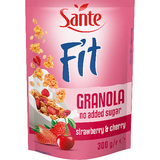 Хлопья зерновые Granola Fit г 300г с клубникой и малиной Sante A.Kowalski SP.j. Польша Sante