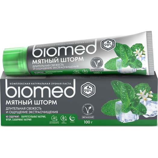 Зубная паста Biomed Мятный шторм Комплексная 100г Splat Россия Biomed