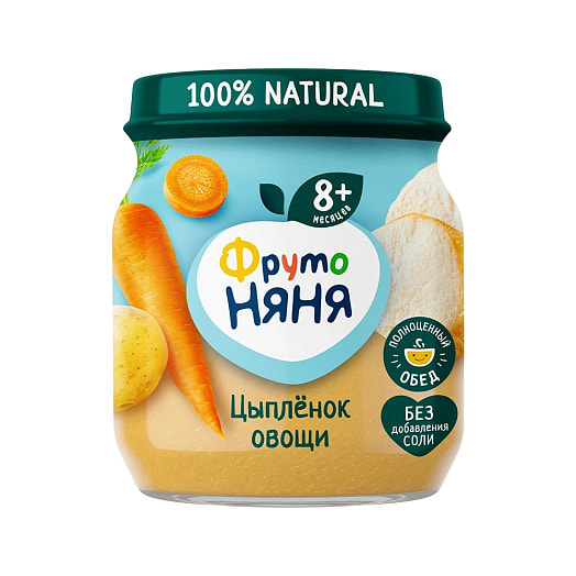Пюре дет/пит ФрутоНяня 100г ст/б Ризотто из цыпленка с овощами ФрутоНяня Россия
