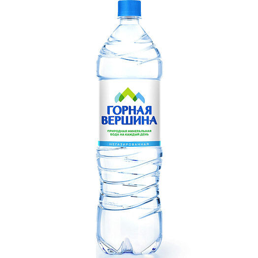 Вода минеральная Горная вершина негазированная 1.5л ПЭТ Россия