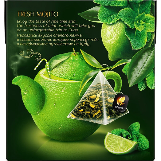 Чай Curtis Fresh Mojito 48г зеленый 20пир. КОМПАНИЯ МАЙ Россия