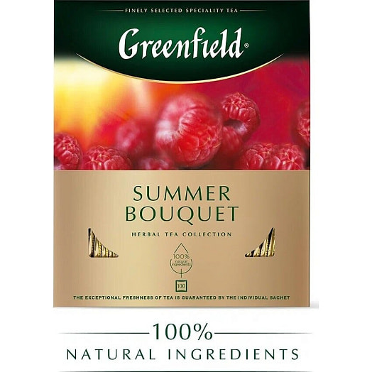 Чай травяной Greenfield Summer Bouquet 200г аромат малины (100*2г) Россия