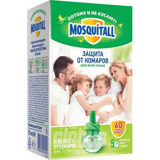 Жидкость MOSQUITALL Защита для всей семьи 60ночей (30мл) ООО Компания Арнест, Россия (Х Россия MOSQUITALL
