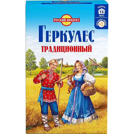 Хлопья овсяные Геркулес Традиционный 420г Россия Русский продукт