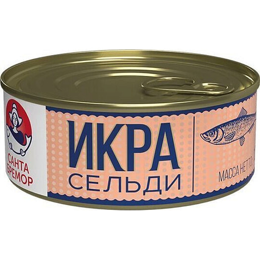 Икра сельди Деликатесная люкс оригинальная 100г ж/б СП Санта Бремор ООО Беларусь