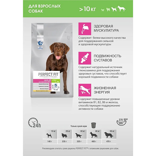 Корм сухой Perfect Fit с курицей для собак средних и крупных пород 1.4кг ООО Марс Россия Perfect Fit