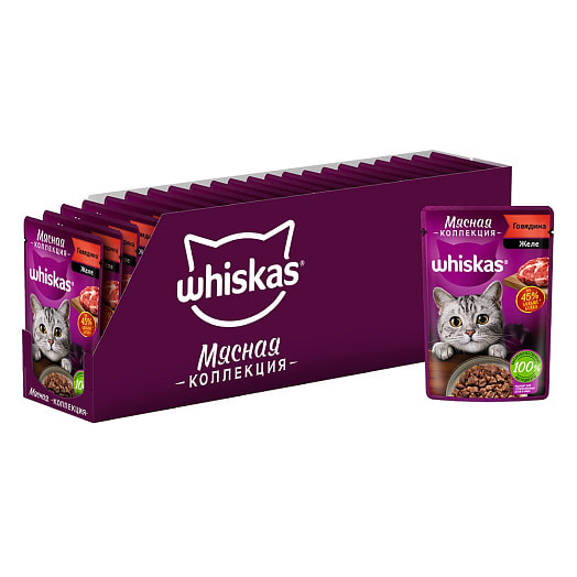 Мясная коллекция 75г пауч с говядиной Марс Россия WHISKAS