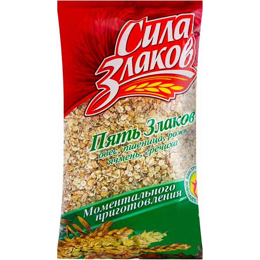 Хлопья Сила злаков 5 злаков в пакете 400г Россия