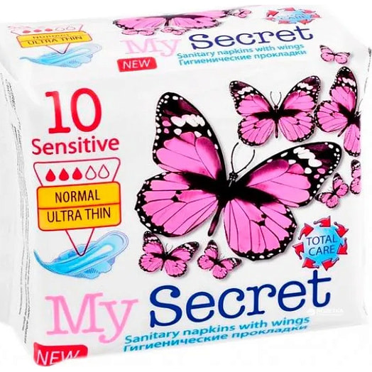 Прокладки гигиен My secret sensetive normal 3 10 штук BALEX- SP Ltd Болгария My Secret