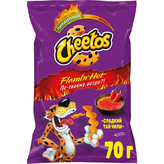 Кукурузные снеки Cheetos Сладкий Тай, чили 67г ООО Фрито Лей Мануфактуринг Россия Cheetos