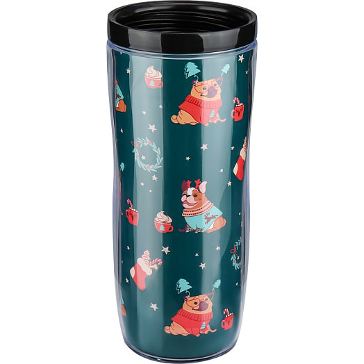 Термокружка Пёсики празднуют Новый год 350мл арт.НГ-6280 Китай