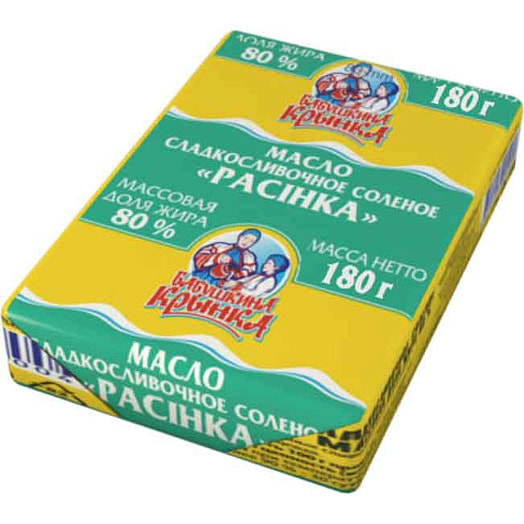 Масло Росинка 80% 180г фольга сладкосливочное соленое Бабушкина крынка Беларусь